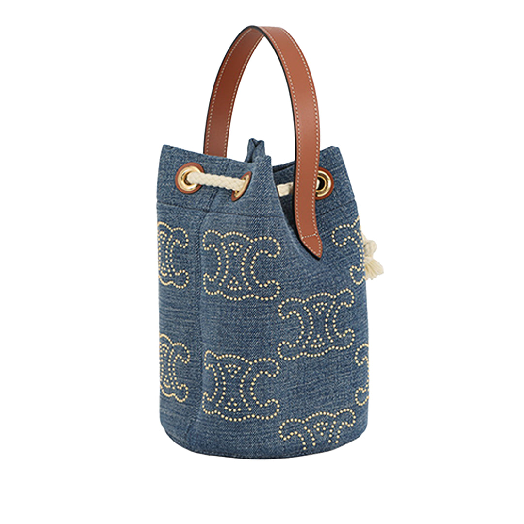 Celine Small Jean Triomphe Drawstring Bucket Sac