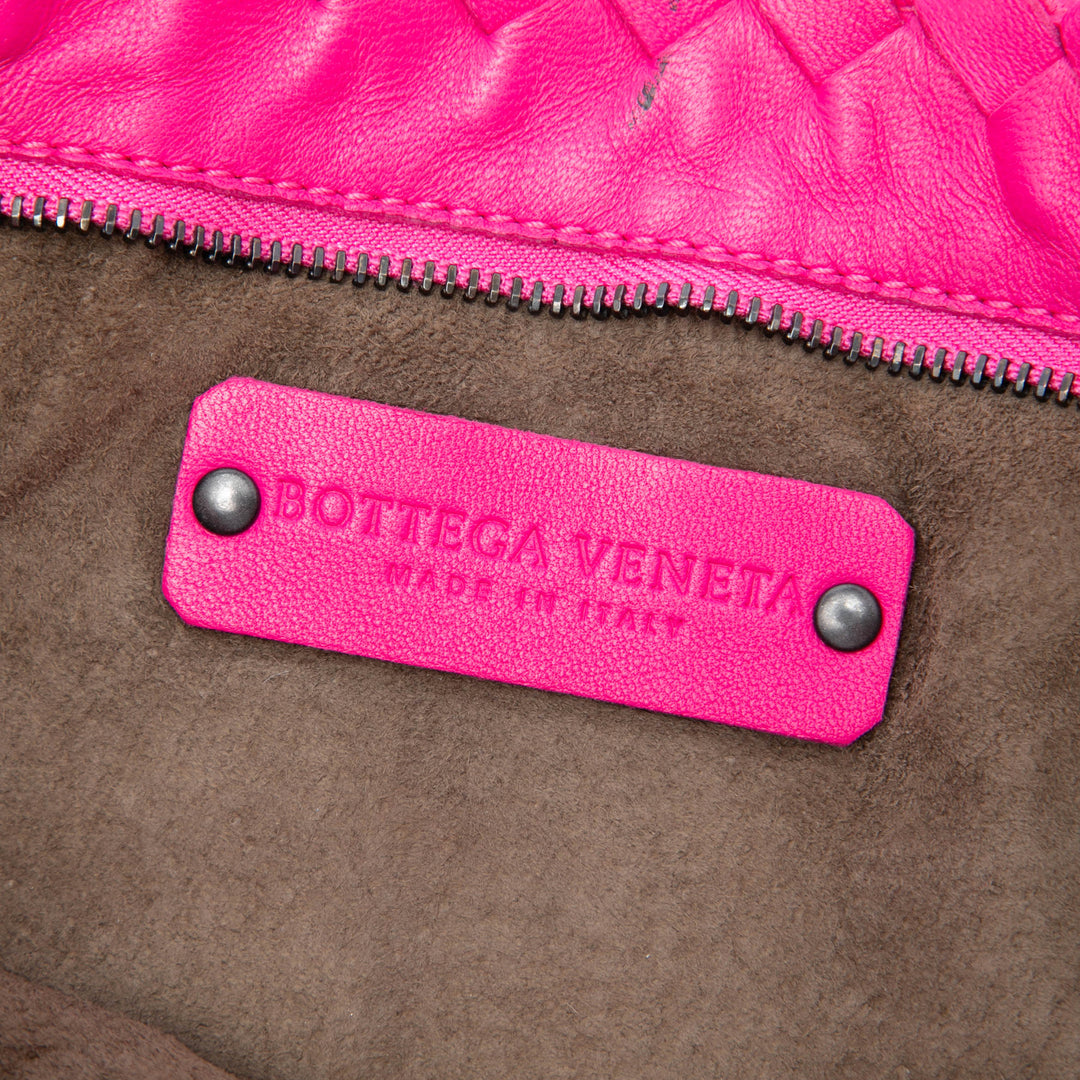 Intrecciato à finitions Bicolore Pochette nappa Beige