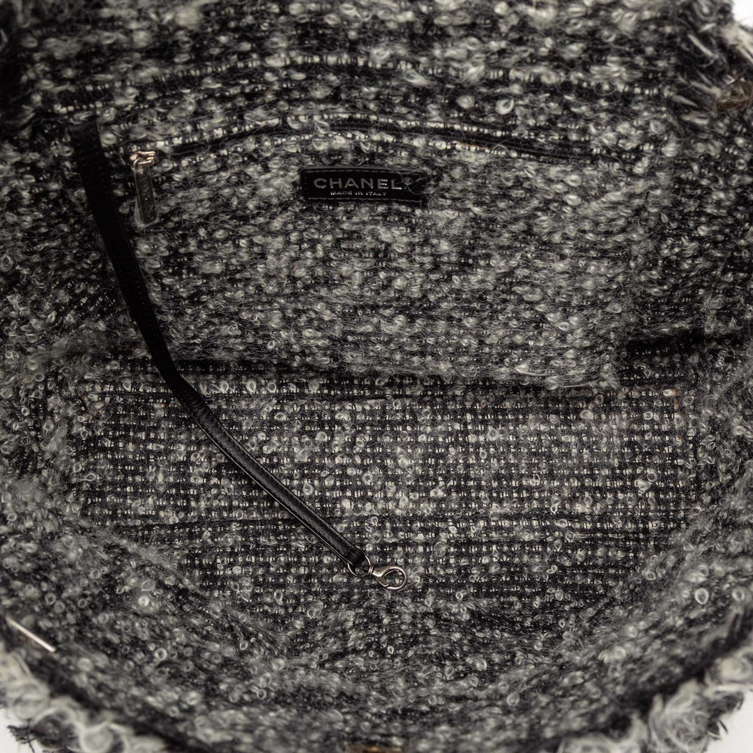 Chanel CC Matelassé Cuir de veau Tweedy Shopping Cabas