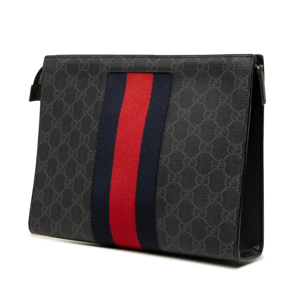 Gucci Pochette Web GG Supreme Noir – vue 2 – GABY PARIS