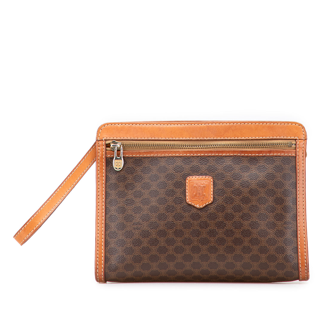 Macadam Coated Canvas Clutch Brown - Gaby Paris
