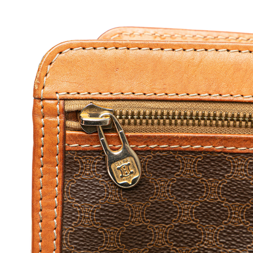 Macadam Coated Canvas Clutch Brown - Gaby Paris