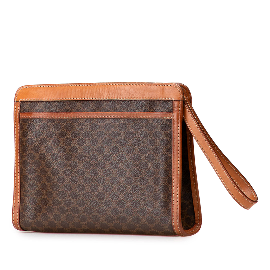 Macadam Coated Canvas Clutch Brown - Gaby Paris
