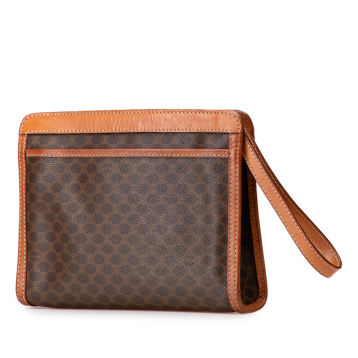 Macadam Coated Canvas Clutch Brown - Gaby Paris