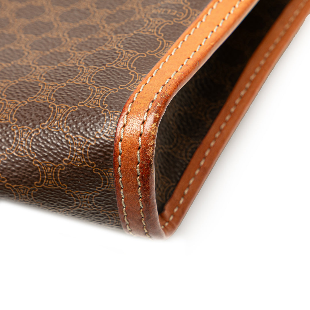 Macadam Coated Canvas Clutch Brown - Gaby Paris