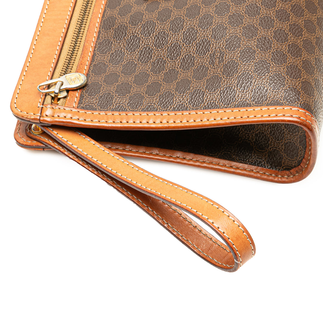 Macadam Coated Canvas Clutch Brown - Gaby Paris