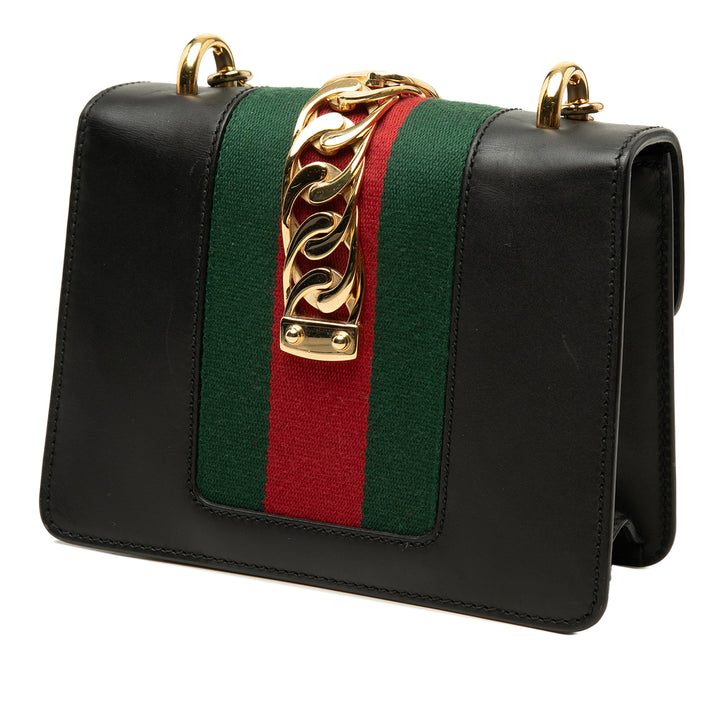 Web Sylvie Chaîne Sac Mini Cuir de veau Noir