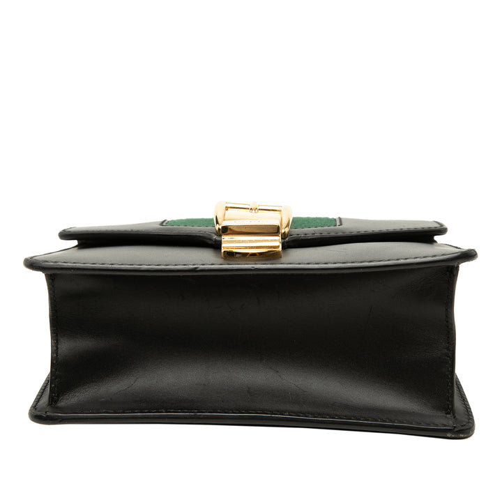 Web Sylvie Chaîne Sac Mini Cuir de veau Noir