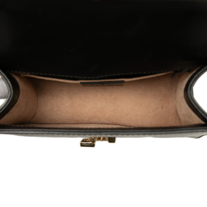 Web Sylvie Chaîne Sac Mini Cuir de veau Noir