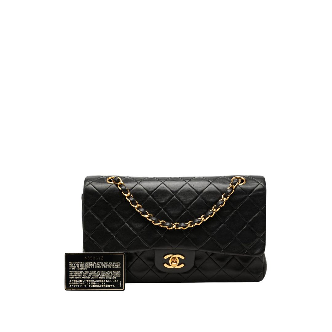 Chanel Sac porté épaule Classic Double rabat Moyen Cuir d'agneau Noir – vue 7 – GABY PARIS