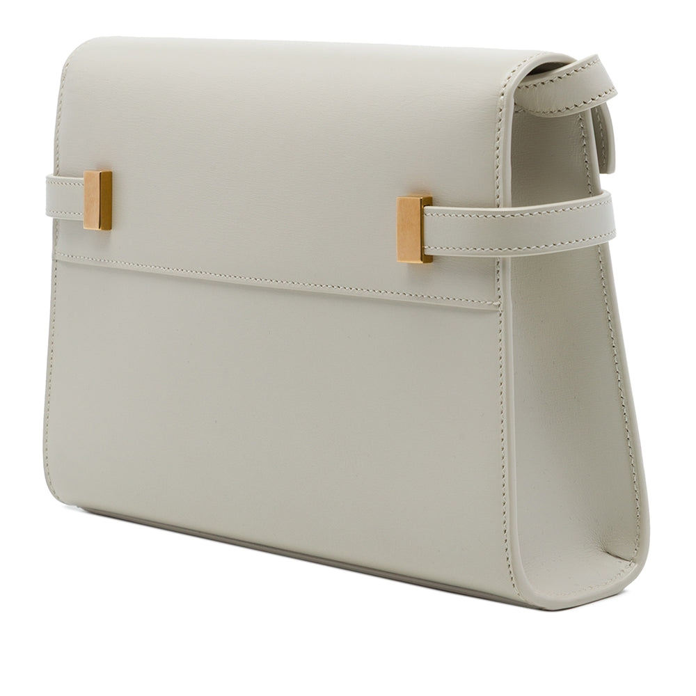 Saint Laurent Sac porté épaule Manhattan Petit Cuir de veau lisse Blanc – vue 2 – GABY PARIS