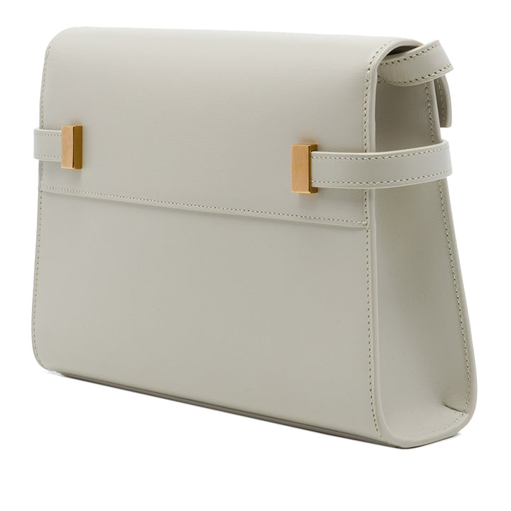 Saint Laurent Sac porté épaule Manhattan Petit Cuir de veau lisse Blanc – vue 2 – GABY PARIS