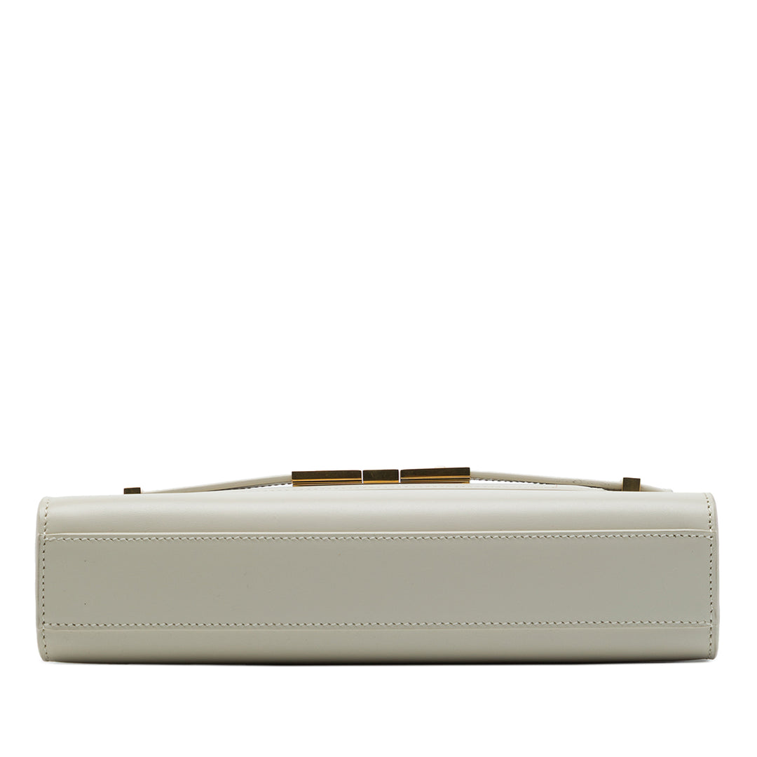 Saint Laurent Sac porté épaule Manhattan Petit Cuir de veau lisse Blanc – vue 3 – GABY PARIS