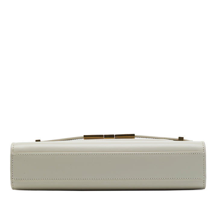 Saint Laurent Sac porté épaule Manhattan Petit Cuir de veau lisse Blanc – vue 3 – GABY PARIS