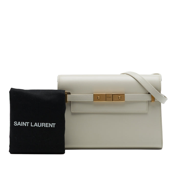 Saint Laurent Sac porté épaule Manhattan Petit Cuir de veau lisse Blanc – vue 7 – GABY PARIS