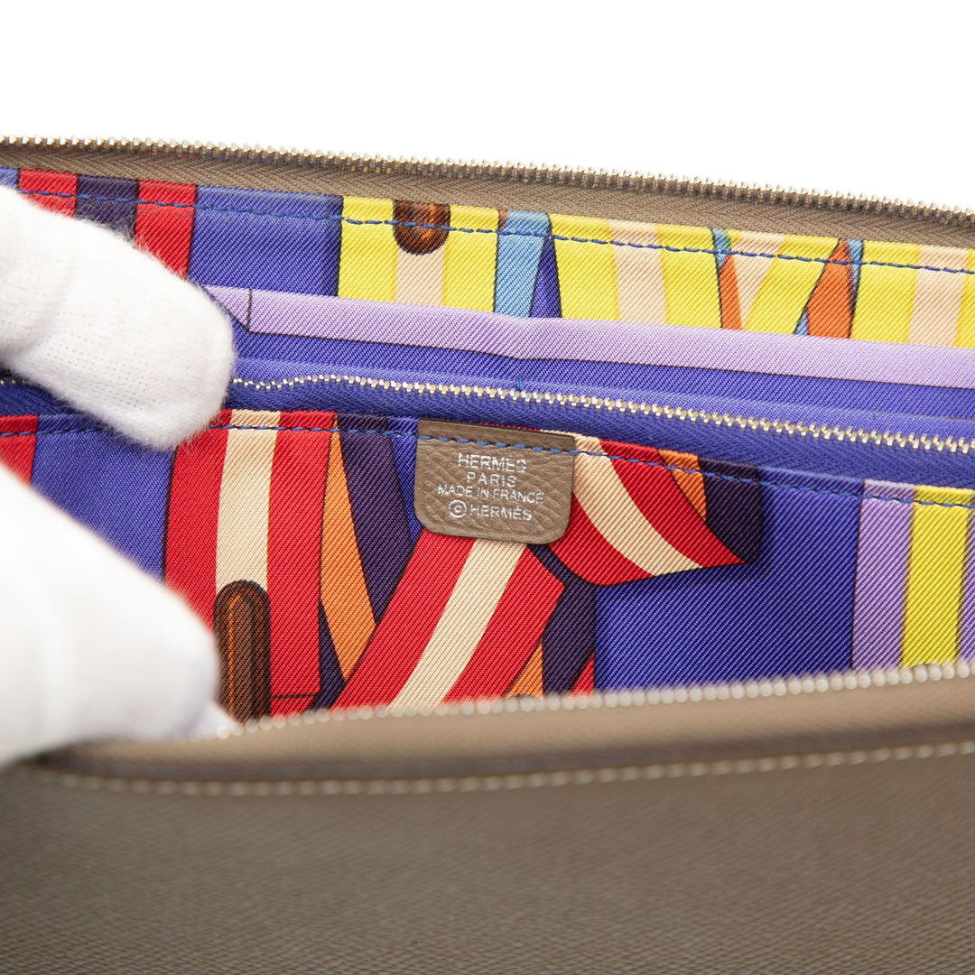 Hermès Azap In Portefeuille long Epsom Marron