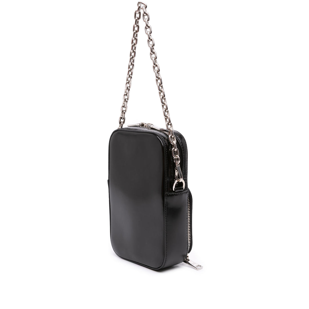 Prada Brushed Phone Pochette Mini Noir – vue 2 – GABY PARIS