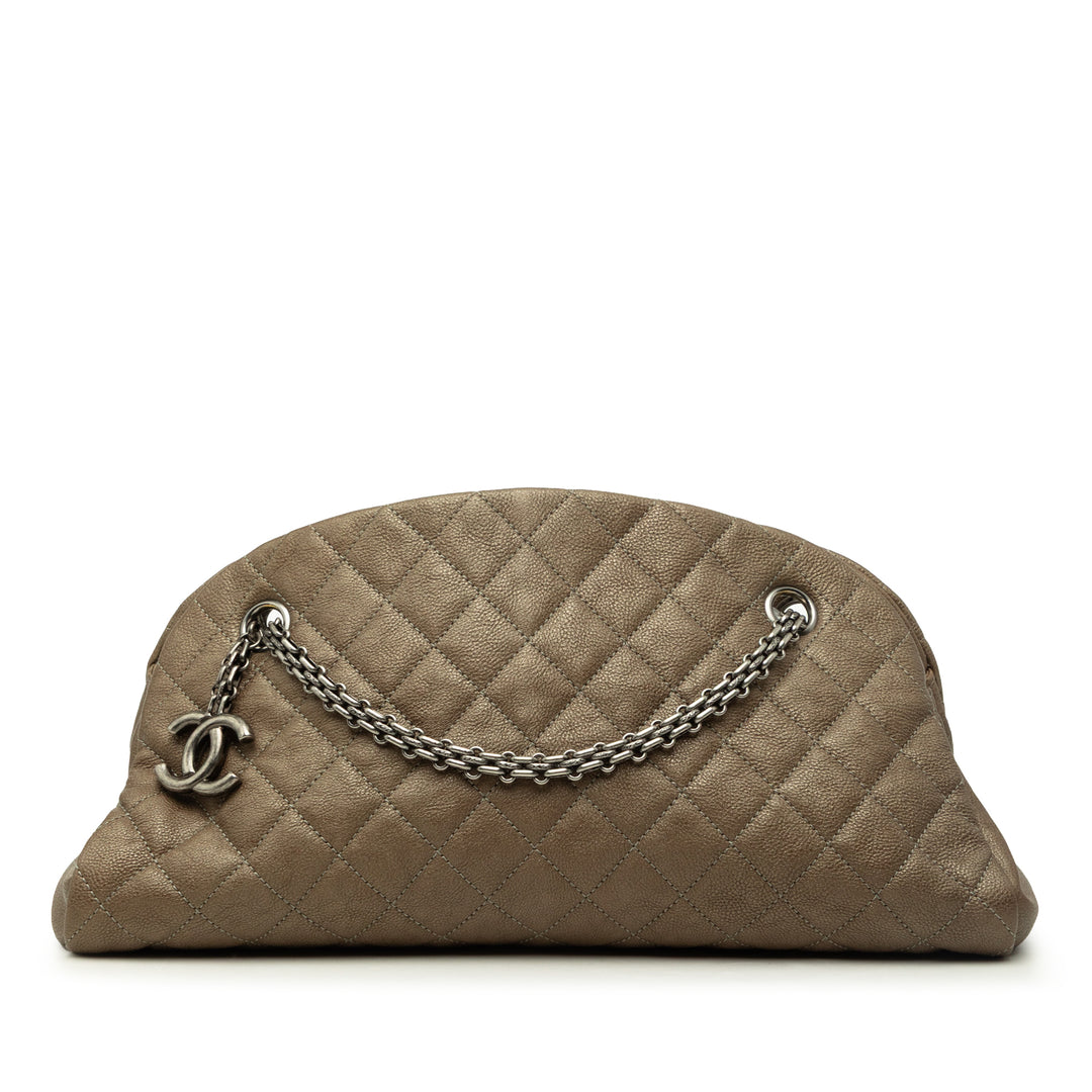 Chanel Just Mademoiselle Sac bowling Moyen Cuir caviar Marron – vue principale – GABY PARIS