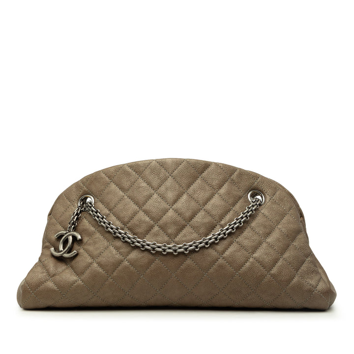 Chanel Just Mademoiselle Sac bowling Moyen Cuir caviar Marron – vue principale – GABY PARIS
