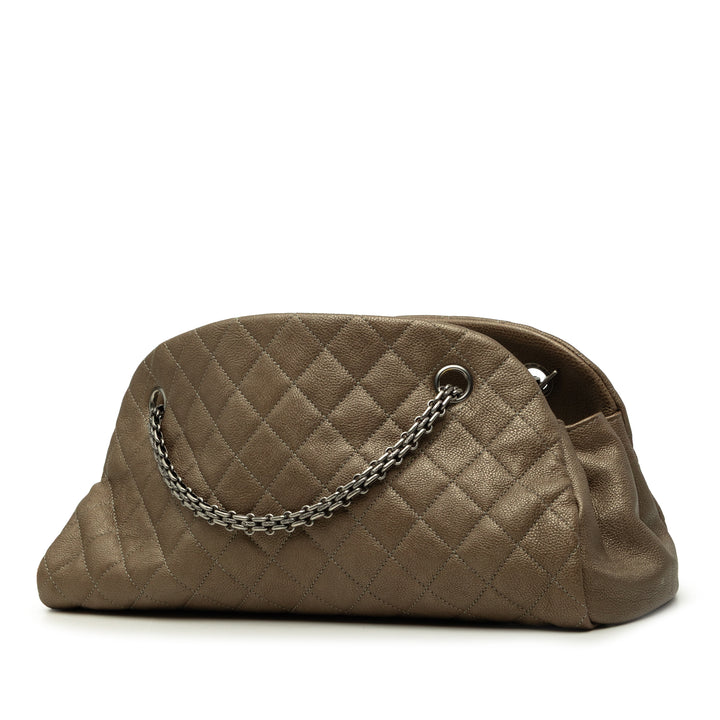 Chanel Just Mademoiselle Sac bowling Moyen Cuir caviar Marron – vue 2 – GABY PARIS