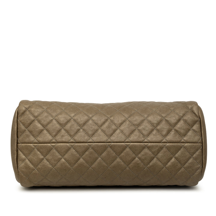 Chanel Just Mademoiselle Sac bowling Moyen Cuir caviar Marron – vue 3 – GABY PARIS
