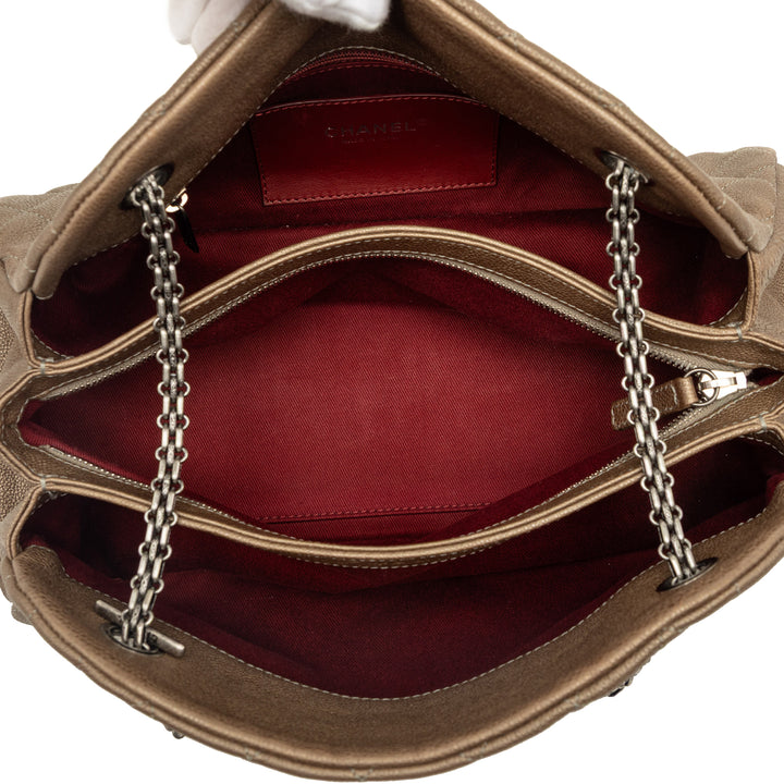 Chanel Just Mademoiselle Sac bowling Moyen Cuir caviar Marron – vue 4 – GABY PARIS