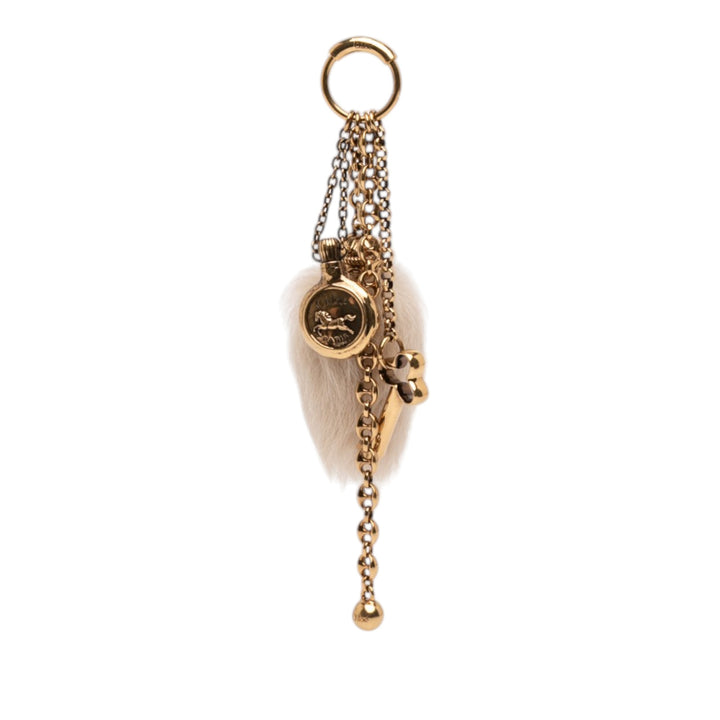Chloé plaqué Chloe Symbols et Shearling Tail Bijou de sac