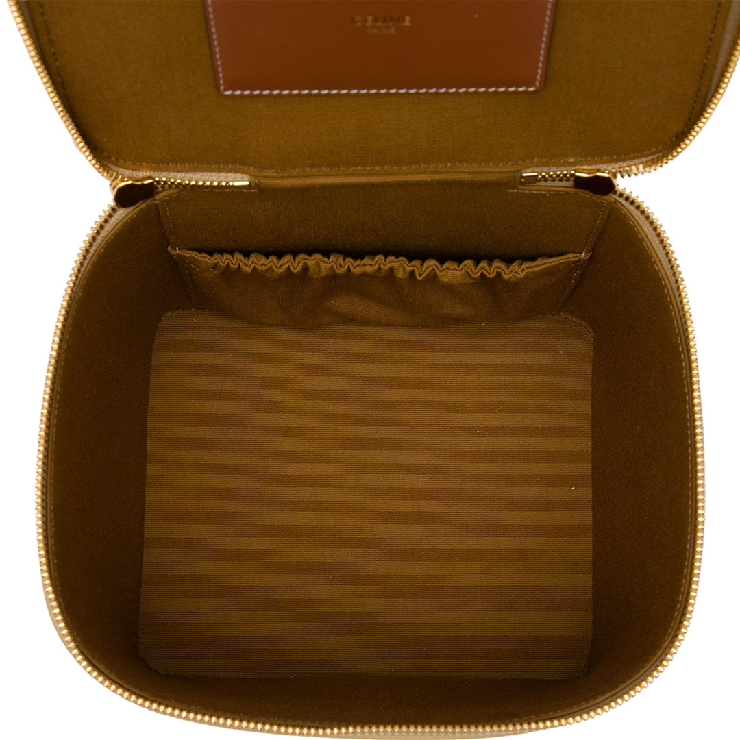 Celine Vanity Triomphe Leopard Imprimé Triomphe enduite Beige – vue 4 – GABY PARIS