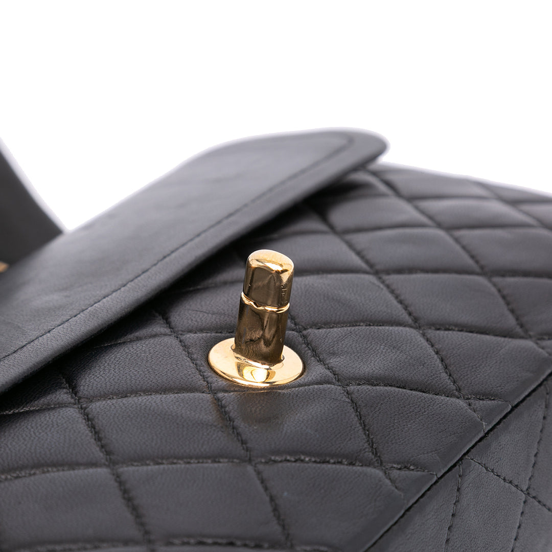 Chanel Medium Classic Cuir d’agneau Double rabat Noir