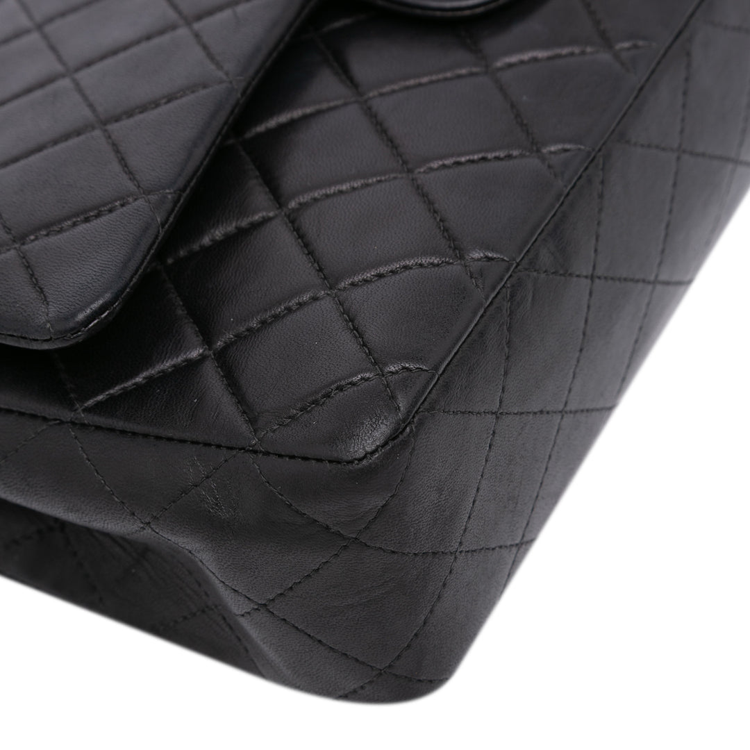 Chanel Medium Classic Cuir d’agneau Double rabat Noir