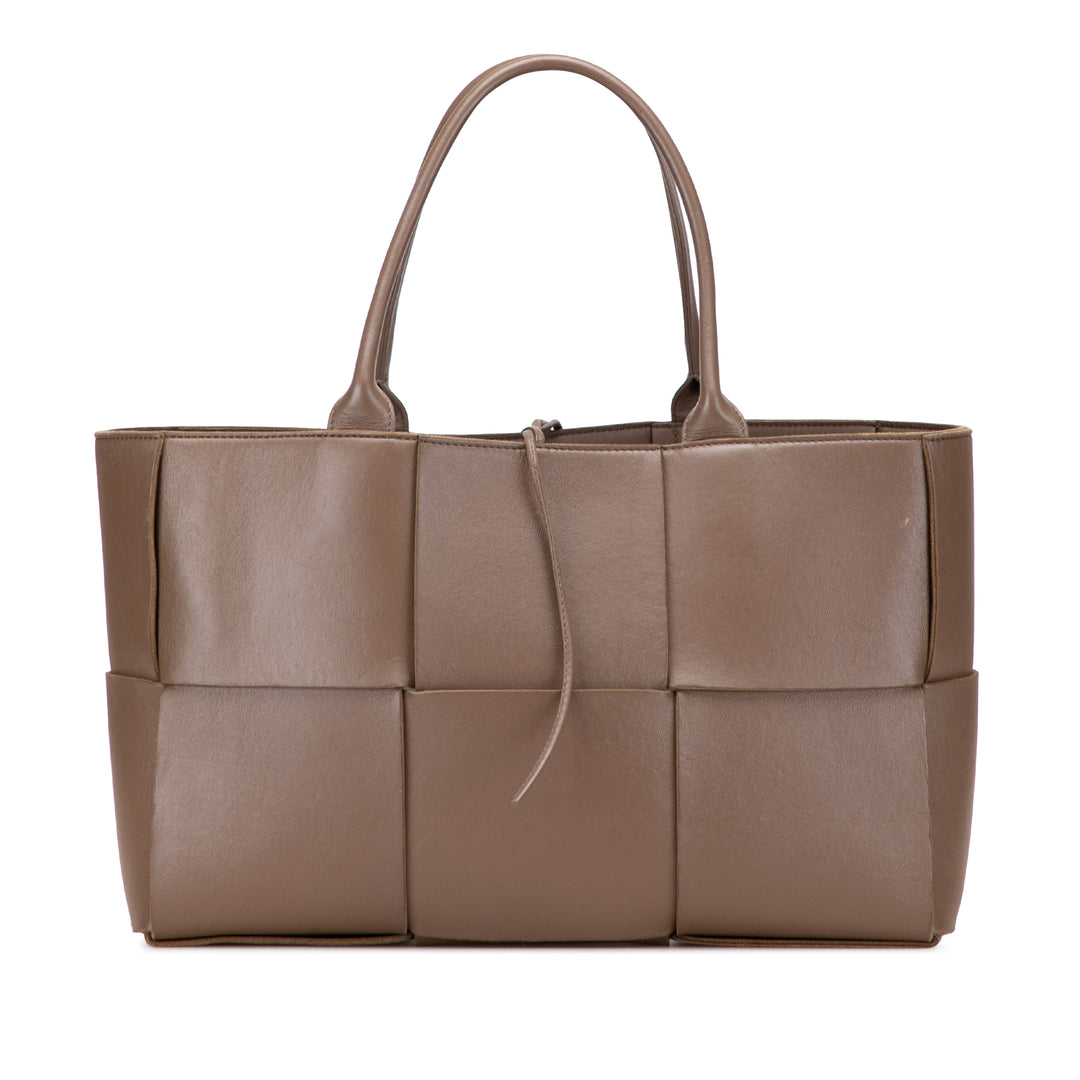 Bottega Veneta Medium Nappa Maxi Intrecciato Arco Cabas Marron – GABY PARIS Authentique