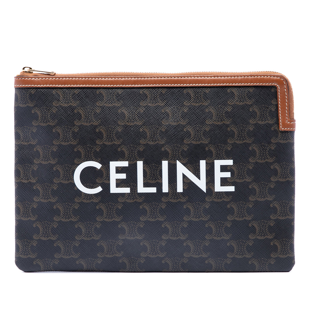 Triomphe Pochette Petit Triomphe enduite Marron
