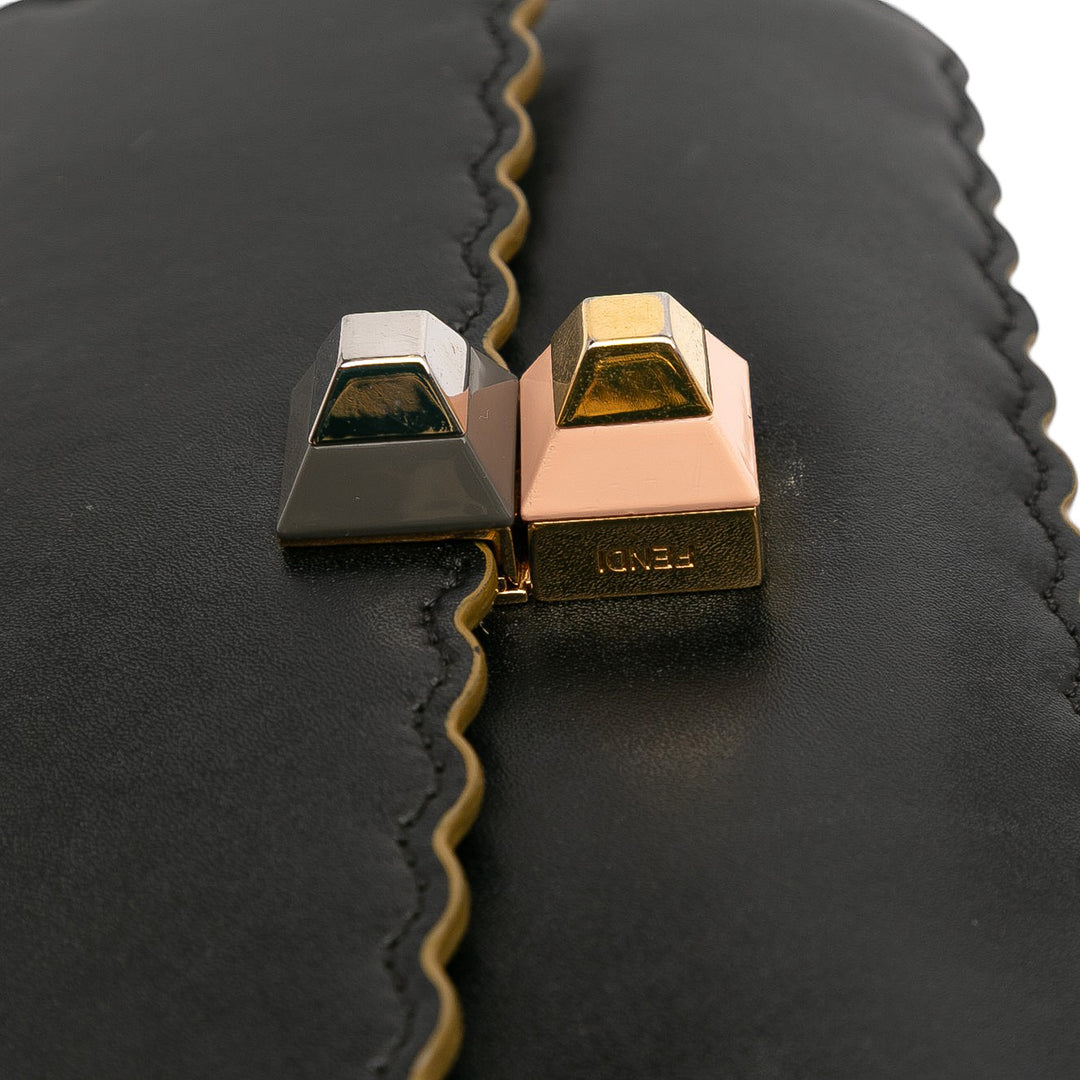 Fendi Small Scalloped Leather Kan I Crossbody Noir – GABY PARIS Authentique