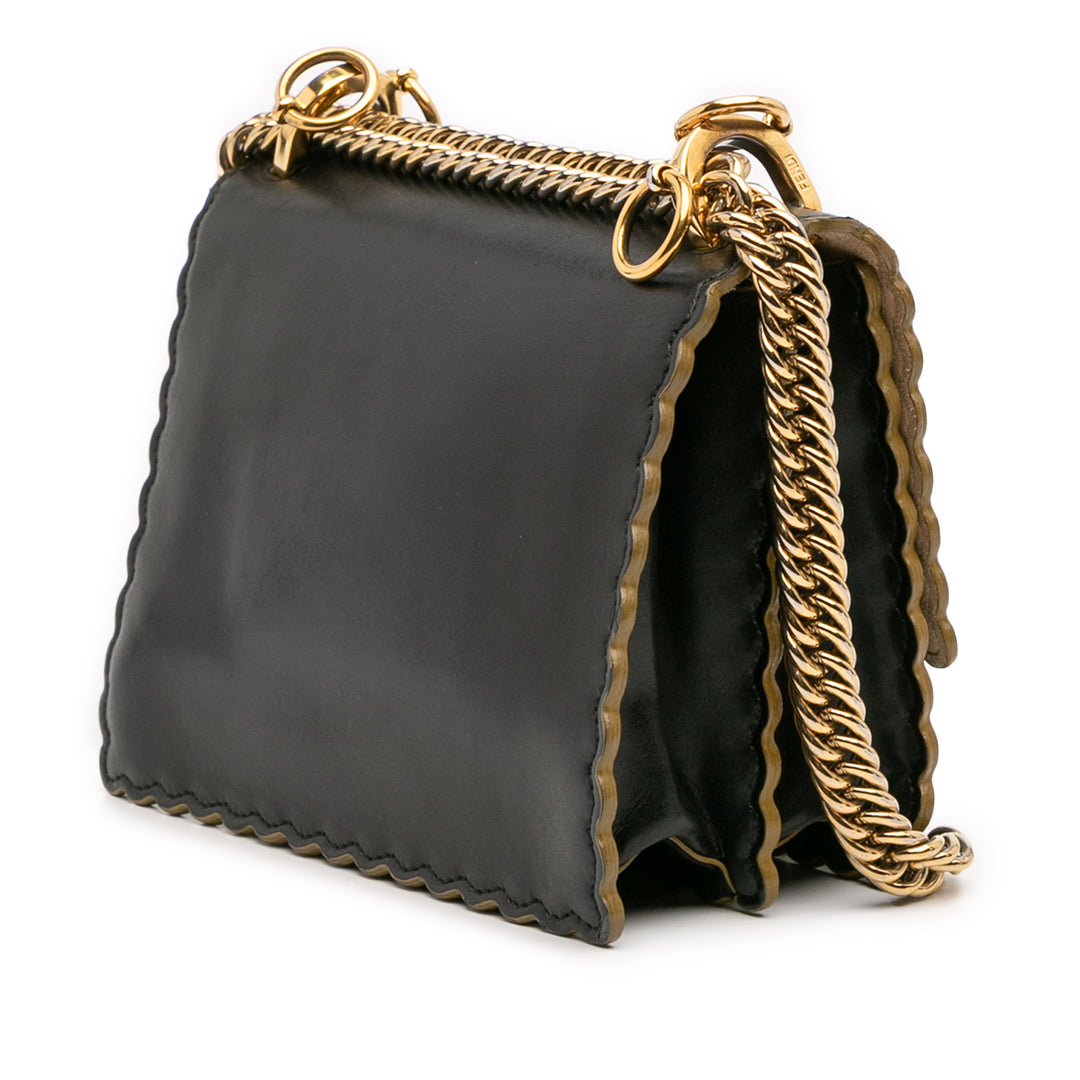 Fendi Small Scalloped Leather Kan I Crossbody Noir – GABY PARIS Authentique