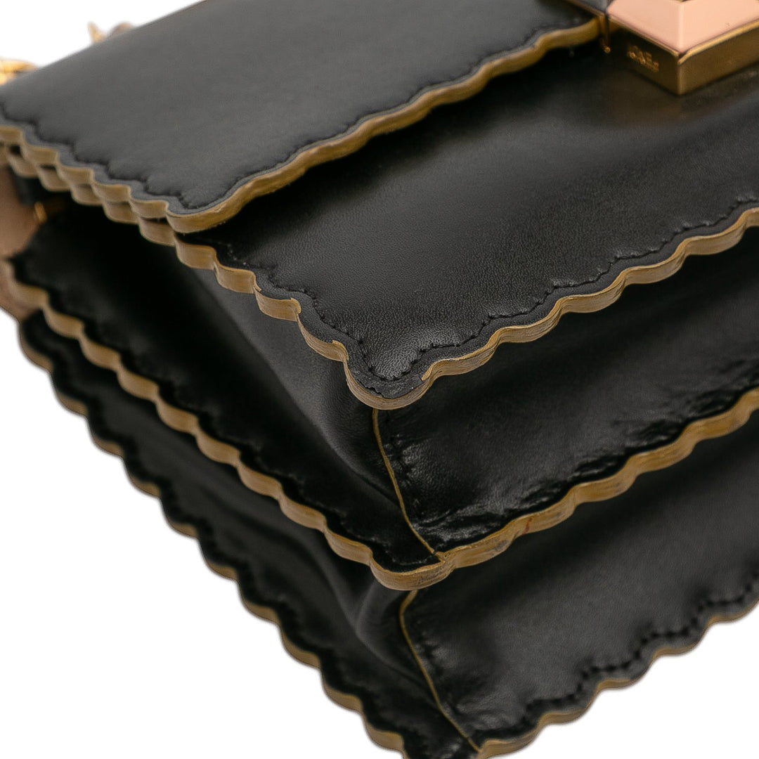 Fendi Small Scalloped Leather Kan I Crossbody Noir – GABY PARIS Authentique