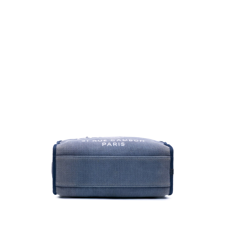 Large Denim Deauville Bowling Bag Blue - Gaby Paris