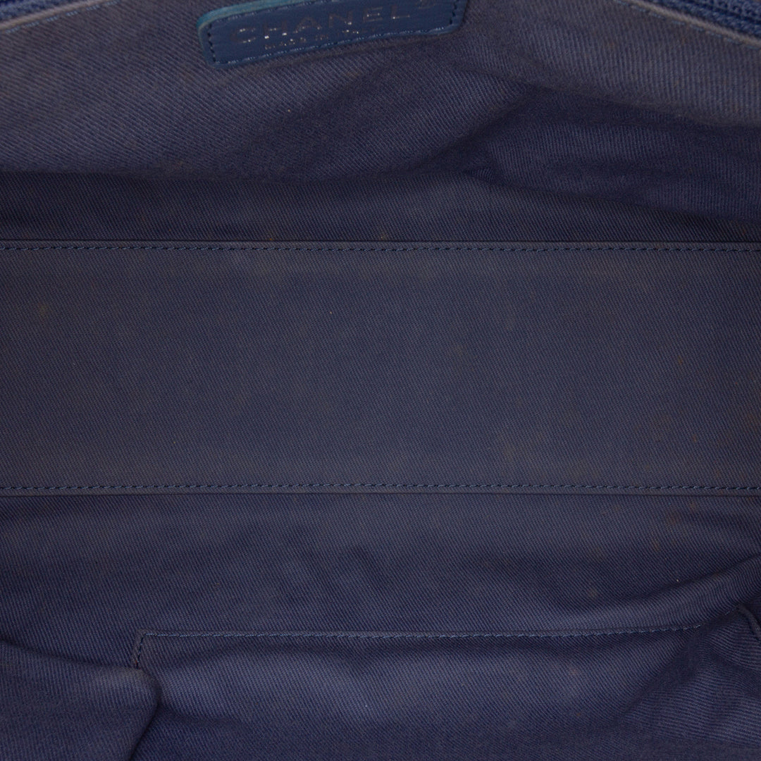 Large Denim Deauville Bowling Bag Blue - Gaby Paris