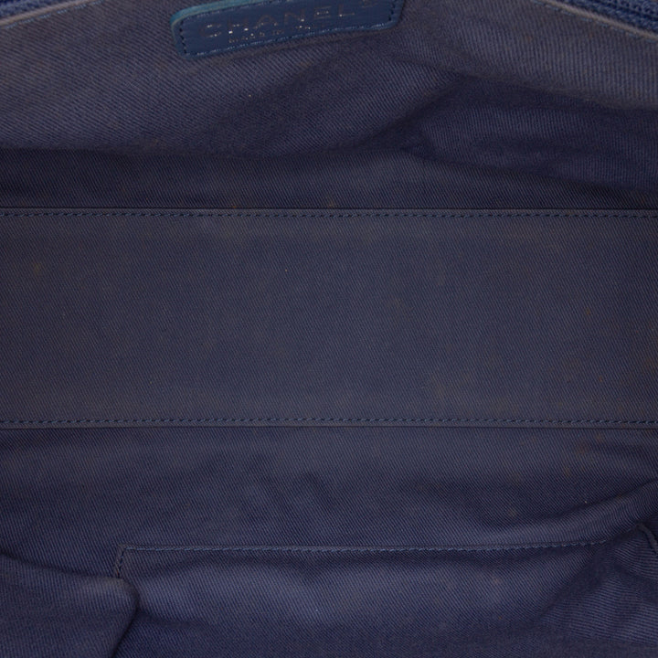 Large Denim Deauville Bowling Bag Blue - Gaby Paris