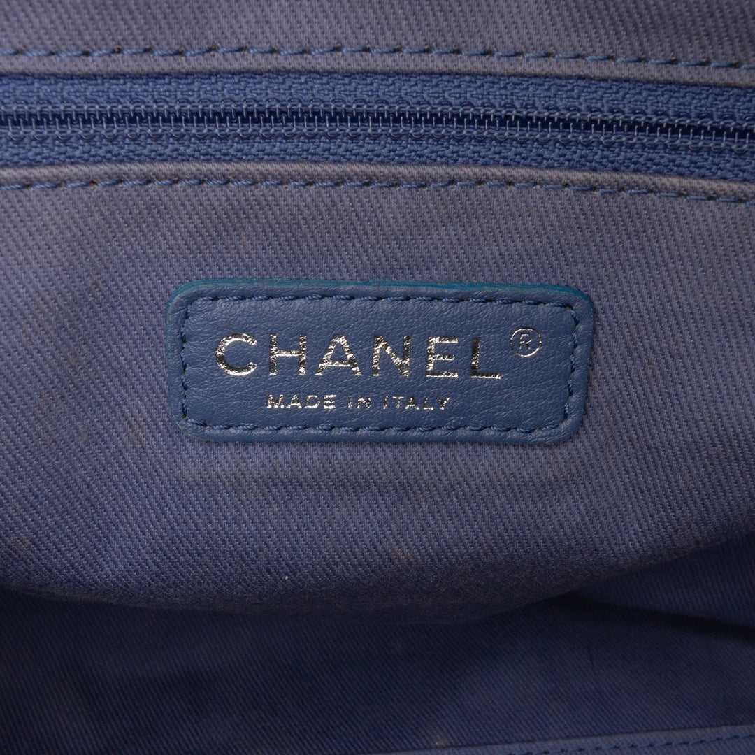Large Denim Deauville Bowling Bag Blue - Gaby Paris