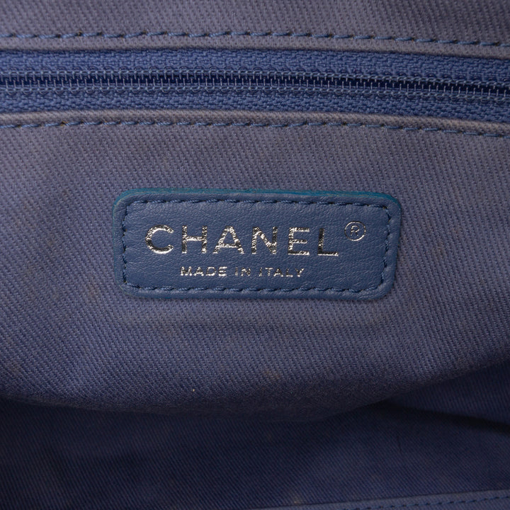 Large Denim Deauville Bowling Bag Blue - Gaby Paris