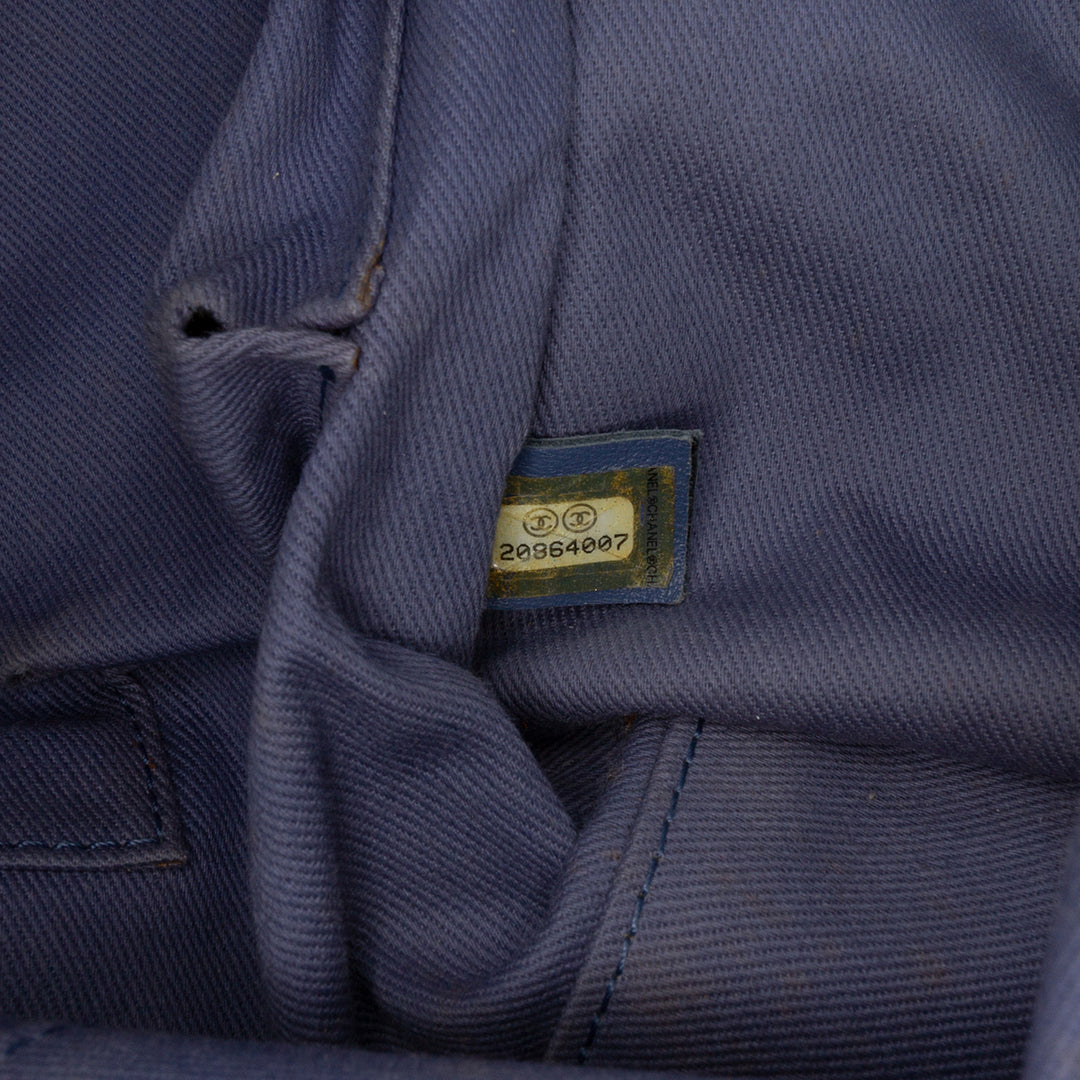 Large Denim Deauville Bowling Bag Blue - Gaby Paris
