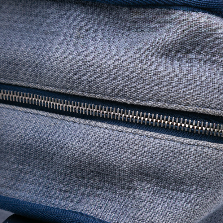 Large Denim Deauville Bowling Bag Blue - Gaby Paris