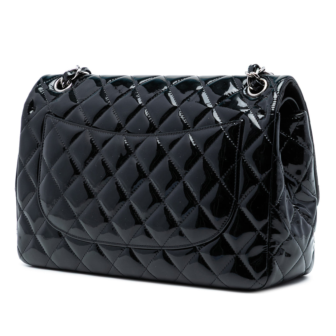 Chanel Jumbo Classic Cuir verni Double rabat