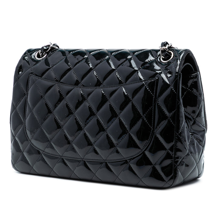 Chanel Jumbo Classic Cuir verni Double rabat
