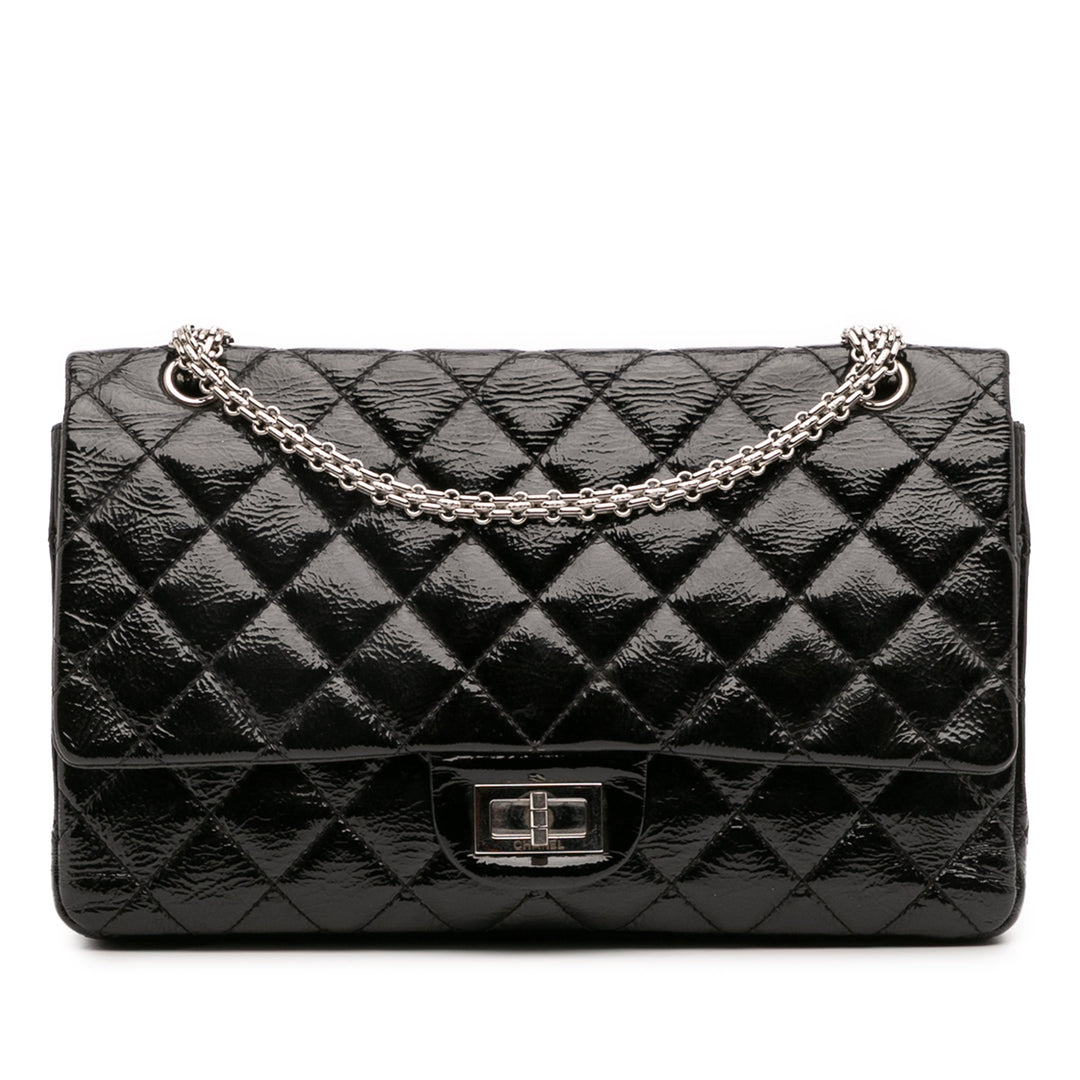 Chanel Reissue 2.55 Cuir verni Double rabat 226 Noir – GABY PARIS Authentique
