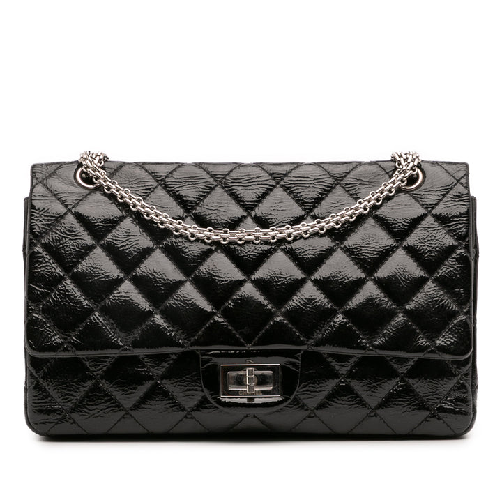 Chanel Reissue 2.55 Cuir verni Double rabat 226 Noir – GABY PARIS Authentique