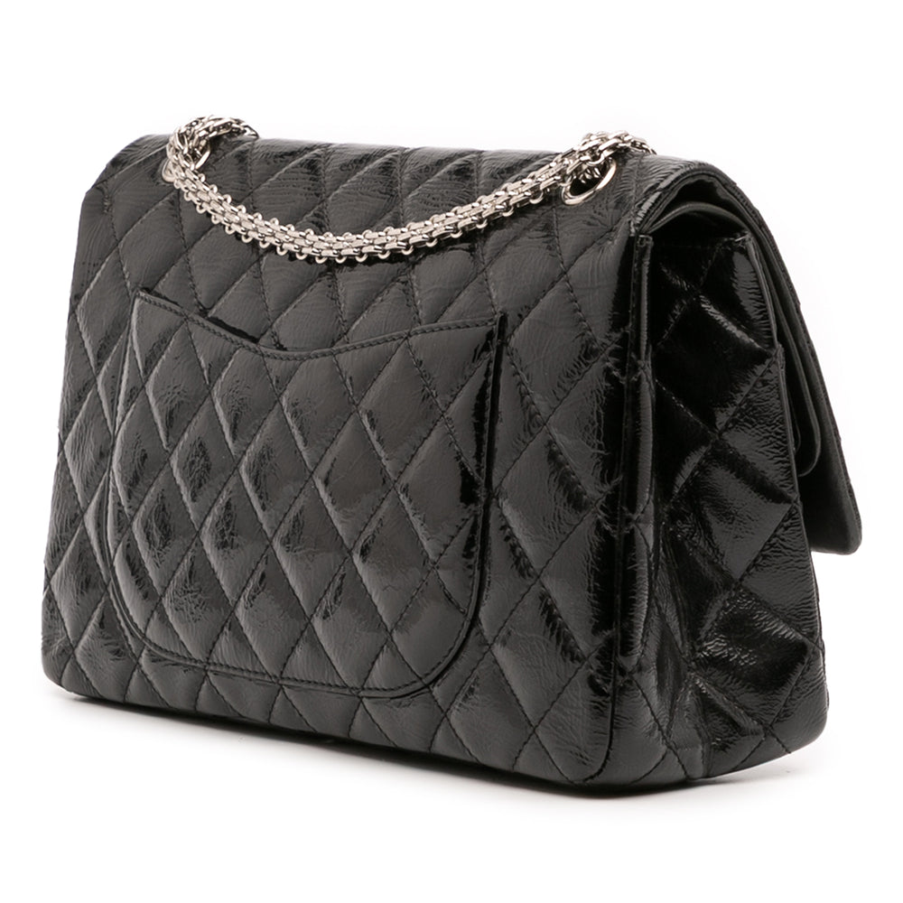 Chanel Reissue 2.55 Cuir verni Double rabat 226 Noir – GABY PARIS Authentique