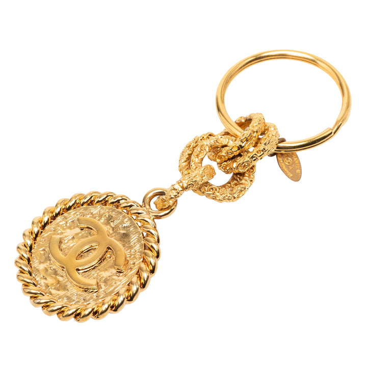 Chanel CC plaqué Medallion Key Chain