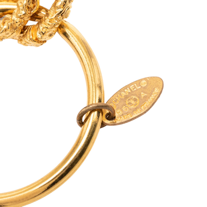 Chanel CC plaqué Medallion Key Chain
