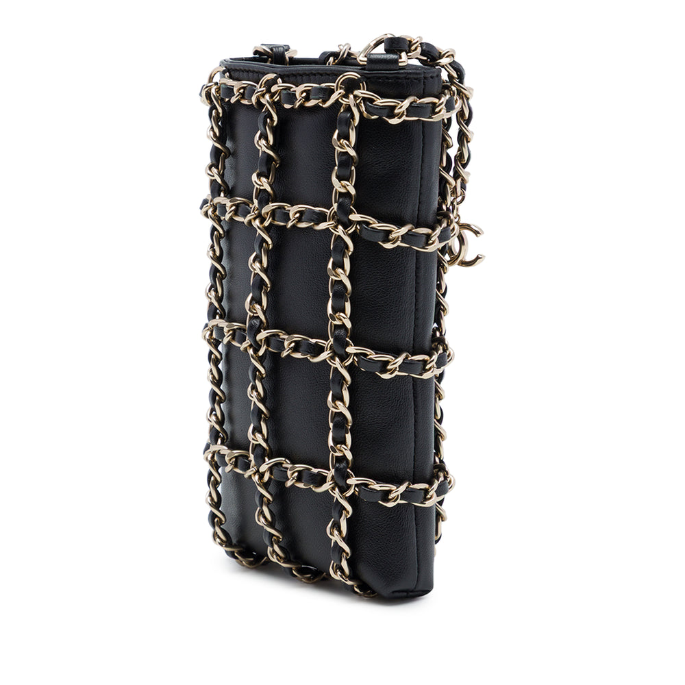 Chanel Pochette Tech Me Out avec chaîne Cuir d'agneau Noir – vue 2 – GABY PARIS